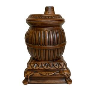 Treasure Craft Pot Belly Cookie Jar Brown Decorative Ceramic Canister Decor